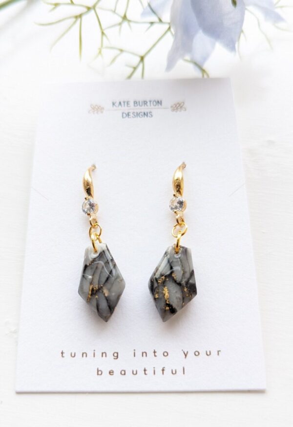 Grey Marble Dangly Earrings Collection - Image 5