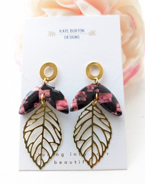 Late Winter Sunset Checker Board Earrings - Image 5