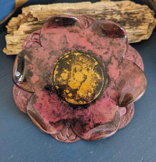 Deep Purple flower Trinket Dish - Image 3