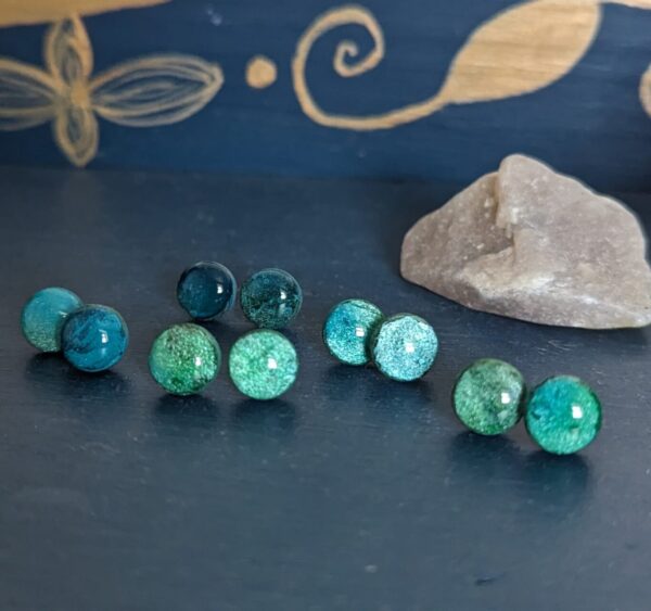 Peacock stud collection - beautiful peacock colour earrings