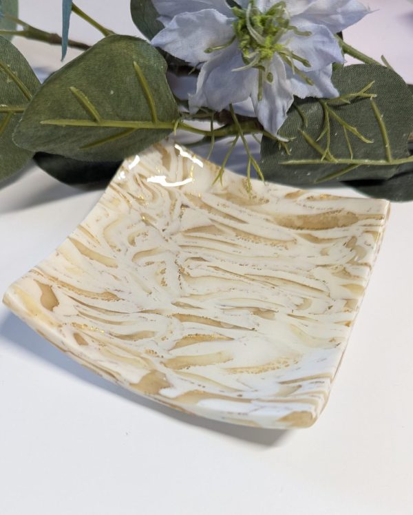 White and Gold Marble effect dish