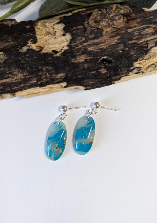 Turquoise Marble Earring collection sterling silver - Image 2