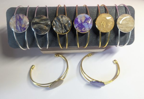 The Bangles - beautiful mixed clay in various colours on adjustable bangles