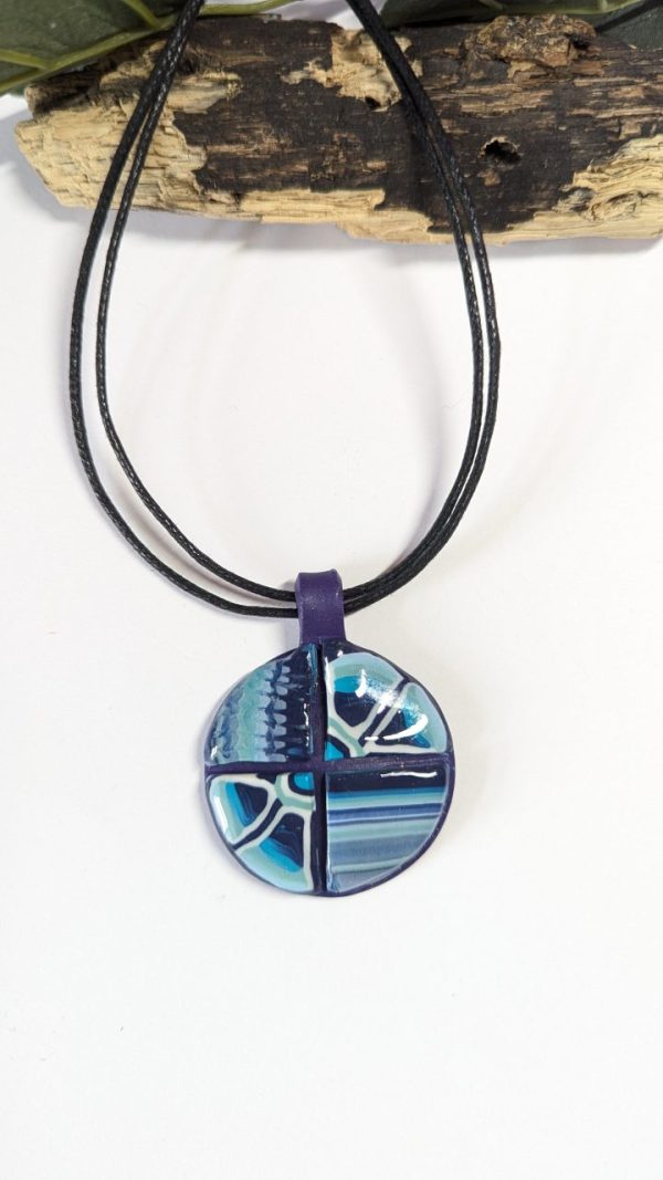 Blue Flower Abstract Pendant - Image 3