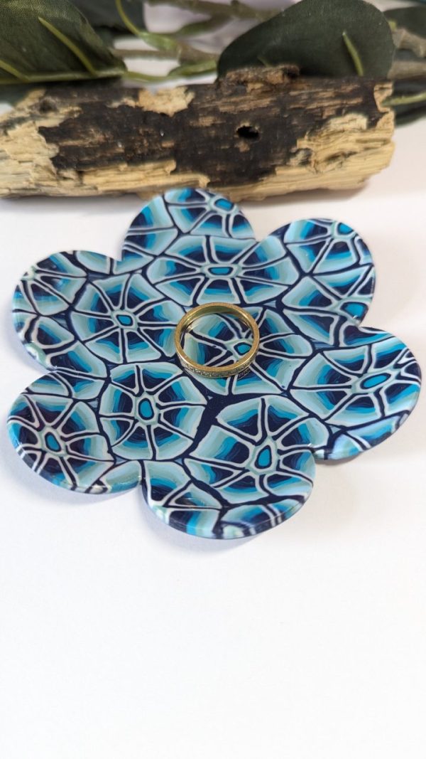 Blue Flowers Trinket Dish - Image 3