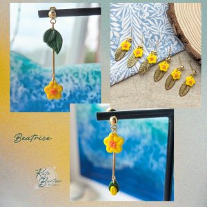 Beatrice Earrings - stunning mini yellow flower drop earrings, three different styles