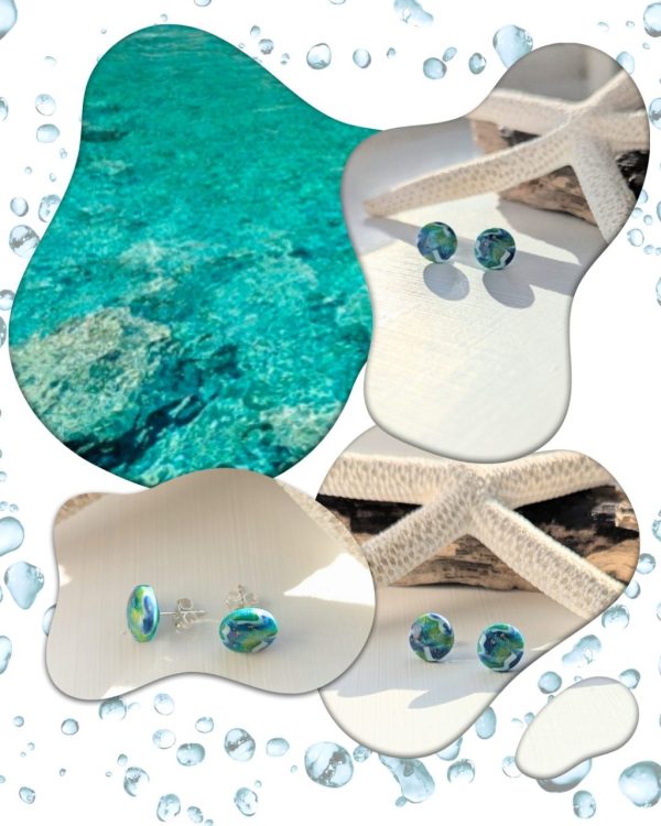 Coastal Escapes - studs - blue green mix studs