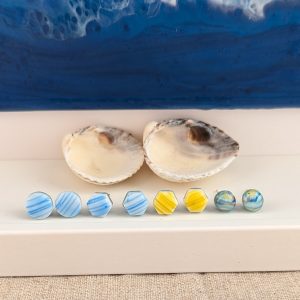 Eleni Studs - Eleni is a bold and Summery collection of stud earrings created in colours to compliment the Almaficore Summer trends.