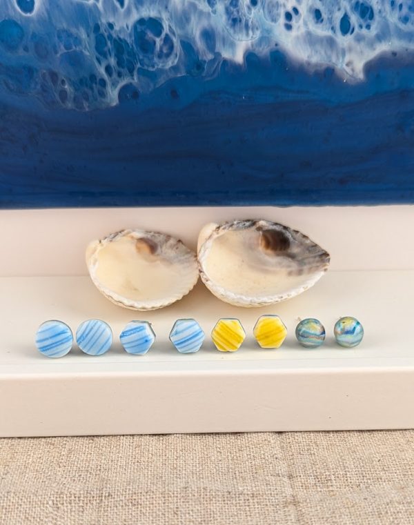 Eleni Studs - Eleni is a bold and Summery collection of stud earrings created in colours to compliment the Almaficore Summer trends.