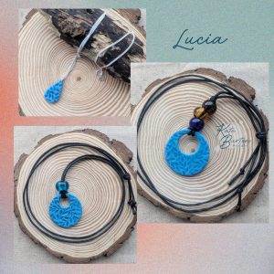 Lucia Necklaces - beautiful leaf embossed pendants on cord or sterling silver chains