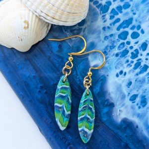 Coastal Escapes Dangly Earrings range - perfect coastal colours dangly earrings in various