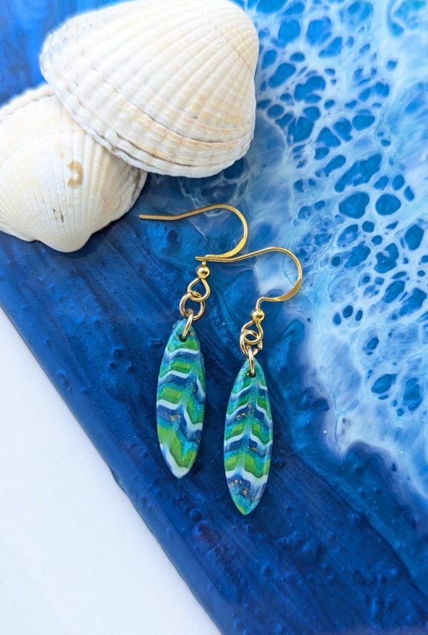 Coastal Escapes Dangly Earrings range - perfect coastal colours dangly earrings in various