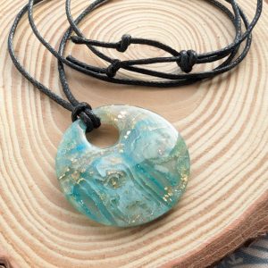 Bryony Pendant - stunning marble effect pendant in mint green colour