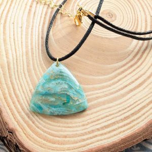 Lilly Pendant - mint green mix pendant on cord chain