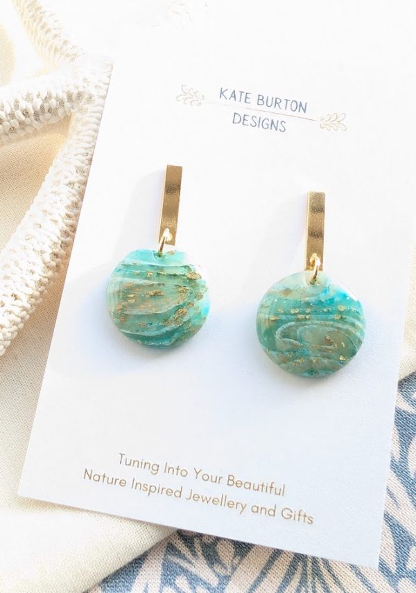 Mint Marble Earrings - Image 2