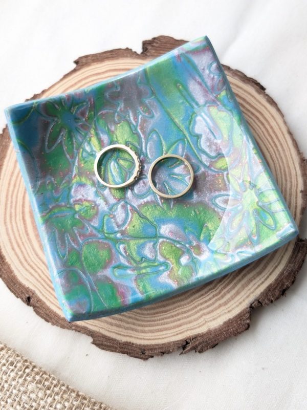 Blue Floral Trinket Dish - Image 2