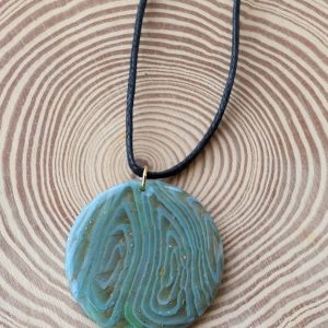 Charlotte Pendant - beautiful blue and bronze tree rings style pendant.