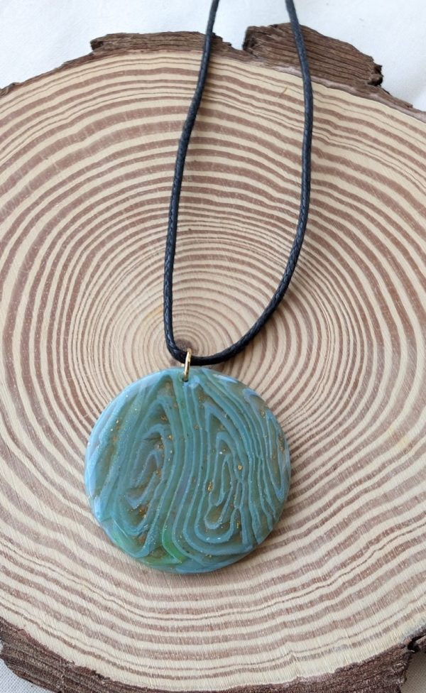 Charlotte Pendant - beautiful blue and bronze tree rings style pendant.
