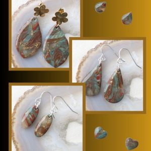 Seasons Changes Earrings - Beautiful blue and brown earrings depicting our changing season - perfect Autumn wear
