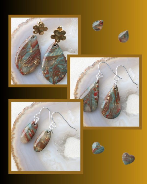 Seasons Changes Earrings - Beautiful blue and brown earrings depicting our changing season - perfect Autumn wear