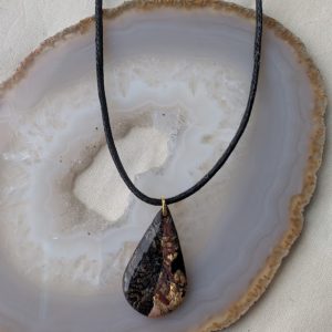 Hazel Pendant - Augumnal teardrop pendant on 19" cord chain