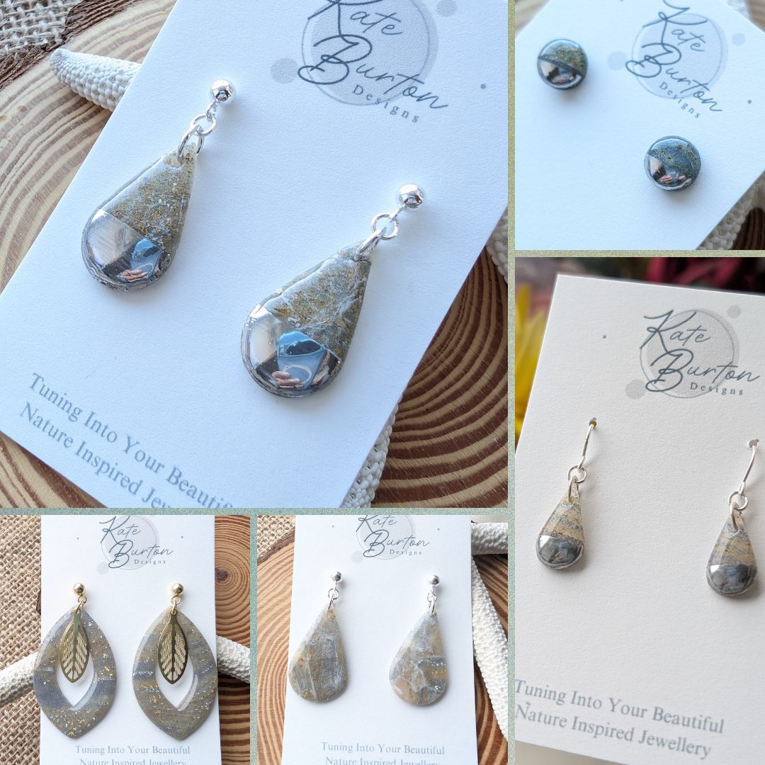 Earth and Sea Earring Collection - neutral tones with a gorgeous chrome touch on much of this collection