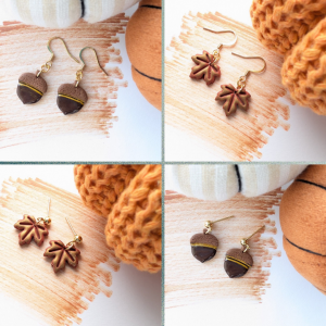 Autumn Favourites Earrings - Fun Maple Leaf earrings and Acorn earrings